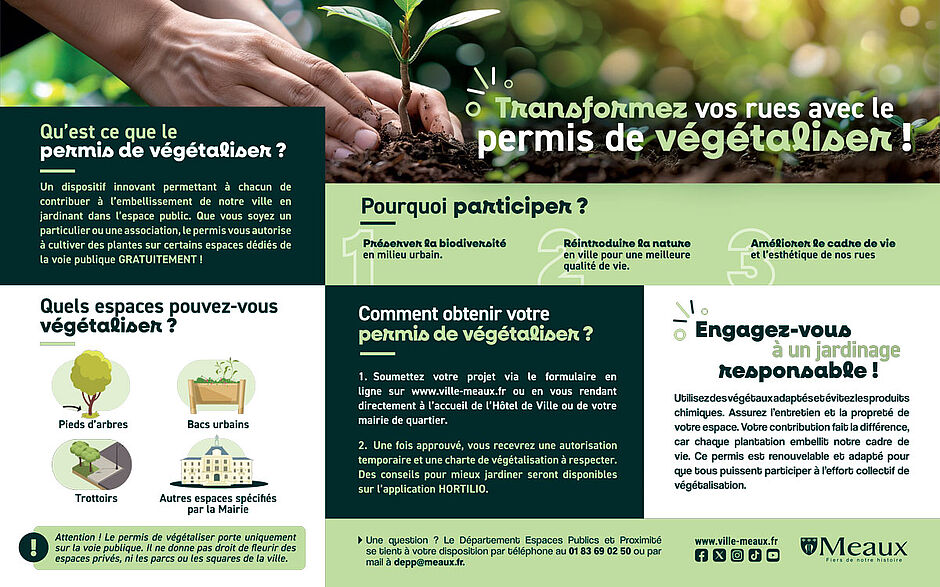 Transformez vos rues avec le permis de végétaliser ! Retrouvez la version accessible de ce document en pdf ci-dessous - Agrandir l'image (fenêtre modale)