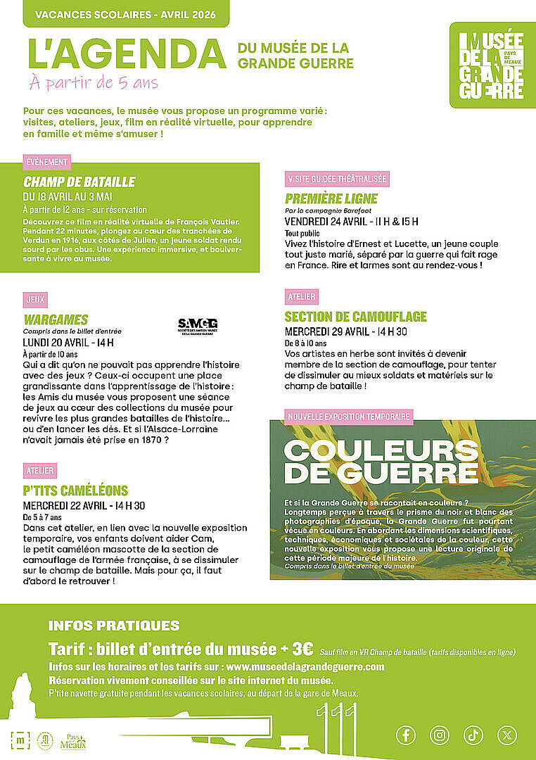 L'agenda du Musée de la Grande Guerre